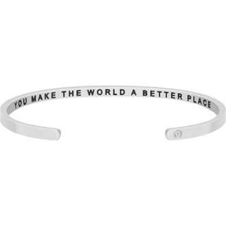 Mantra You Make The World A Better Place bracelet in Inside - Silver at Nordstrom