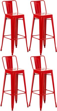 Clp Juego De 4 Taburetes De Bar Mason Rojo