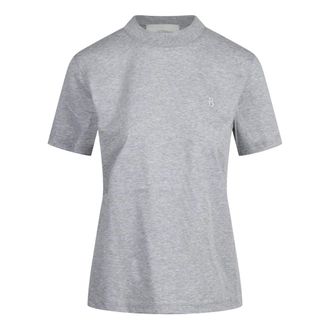Ballantyne T-shirt met Monogram Borduurwerk - Dames - Tops - Grijs - Maat: XL Katoen