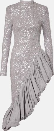 Rotate Abito midi asimmetrico con paillettes