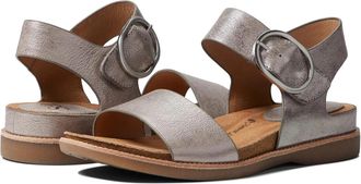 S&ouml;fft Bali Sandals Womens Pewter Metallic Leather Adjustable Strap VER1528