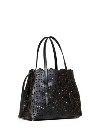 Alaia Womens Tote Bag Mina 25 Black Calf Leather Handbags Hand