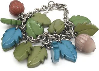Fendi Colorful Leaf And Acorn Charm Womens Bracelet (Pre-Owned)