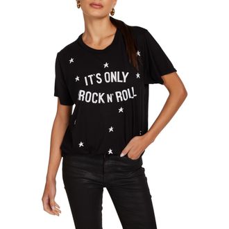 Lauren Moshi Wolf Only Rock n Roll Top in Black at Nordstrom, Size X-Large