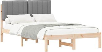 vidaXL Estructura De Cama Con Cabecera Tapizada Gris Claro Vidaxl