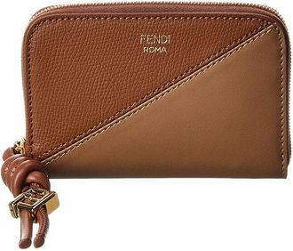 Fendi Fendi Ff Diamonds Zipper Around Mini Leather Wallet