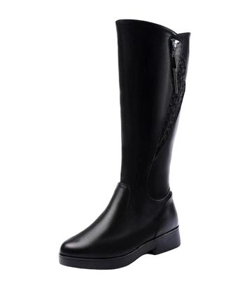 Generic Womens Wool Boots Genuine Leather Thigh-High Knight Boots