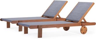 Habitat & Jardin Juego de 2 tumbonas gris L193