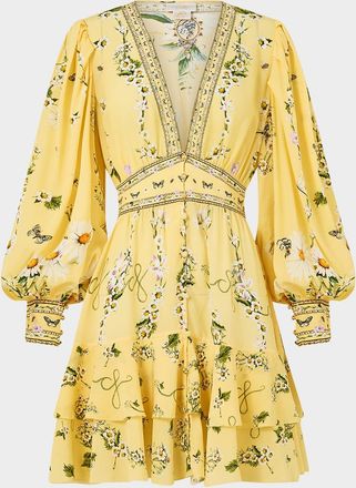 Camilla Daisy Chains Button-Front Frill Dress