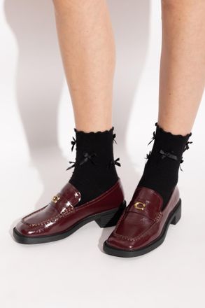 Coach Patent Leather Loafers Shoes, Womens, Burgundy