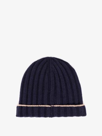 Brunello Cucinelli Mens Beanie Cashmere Hat Blue