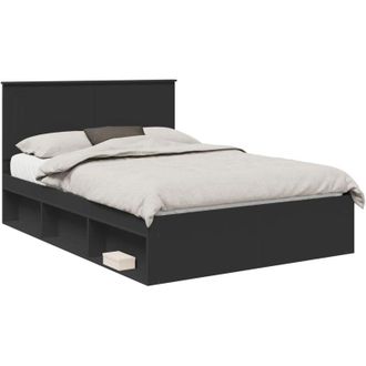vidaXL Estructura De Cama Negro 140 X 200 Cm Madera De Pino Macizo Vidaxl