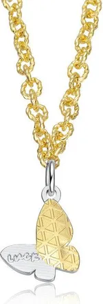 Rachel Glauber Two-Tone Metamorphic Grace Butterfly Pendant Necklace