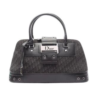 Dior Pre-owned Street Chic Trotter Canvas Leather Handbag - Dames - Pre-owned - Zwart - Maat: ONE Size Leer