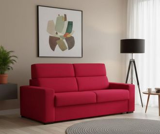 Dmora Dmora - Sof&aacute; Fijo 2 Plazas Vialfre, Sof&aacute; Lineal Para Sal&oacute;n, Acolchado, Desenfundable, Calidad 100% Made In Italy, 180x95 H100 Cm, Rojo