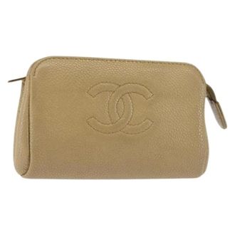 Chanel Pre-owned Clutches, female, Beige, Size: ONE SIZE Pre-owned Pouch