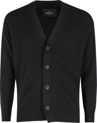 Gran Sasso Truien & Vesten, Heren, Zwart, XL, Wol, Super Geelong Cardigan