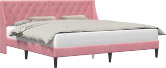 vidaXL Estructura De Cama Con Cabecera Rosa 180 X 200 Cm Terciopelo Vidaxl