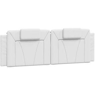 vidaXL Cabecero De Cama Acolchado Viana Cuero Sint&eacute;tico Blanco 160 Cm Vidaxl