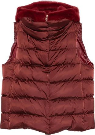 Herno Gilet con orlo in pelliccia - Rosso