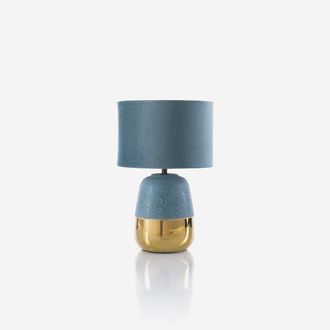 Aqa Lampada Da Tavolo In Ceramica Con Paralume In Tessuto Lustria - Blu