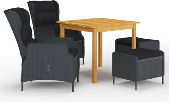vidaXL Juego De Comedor Para Jard&iacute;n De 5 Piezas Gris Oscuro Vidaxl