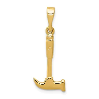 Diamond2Deal 14k Yellow Gold Hammer Charm