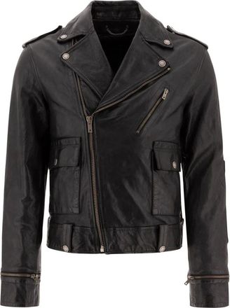 Golden Goose Jassen, Heren, Zwart, L, Leer, Leren Jas