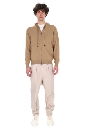 Drumohr Camel Cotton Hooded Sweatshirt