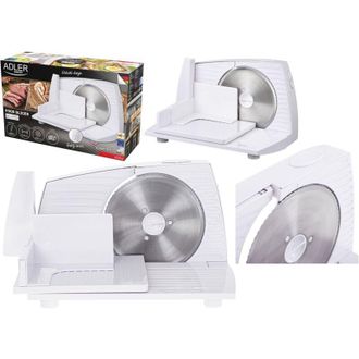 Fabrilamp Fabrilamp - Adler Ad4703 Cortafiambres Plegable, Cuchilla Especial Acero Inox., Corte Ajustable 15 Mm, Disco Corte 17 Cm 400w Blanco