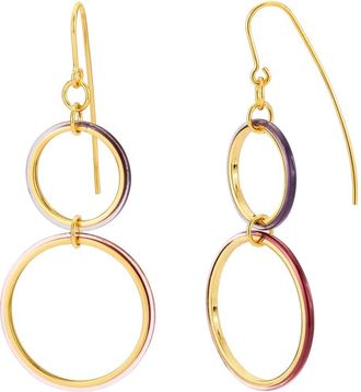 Gold & Honey Womens Thin Double Drop Lucite Earrings In Gold