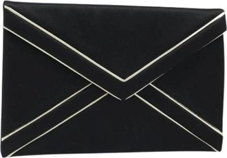 Saint Laurent Pre-owned Satin Clutch - Dames - Vintage Clutch - Zwart - ONE Size - Satijn - Vintage