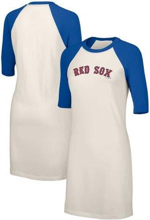 Lusso Womens Lusso White Boston Red Sox Nettie Raglan Half-Sleeve Tri-Blend T-Shirt Dress at Nordstrom, Size X-Large