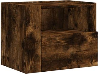 vidaXL Vidaxl - Mesitas de noche de pared 2 uds color roble ahumado 45x30x35 cm