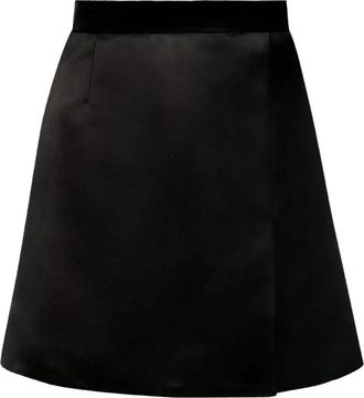Nina Ricci A-lijn satijnen rok - Dames - Korte rokken - Zwart - M - Satijn - Rokken