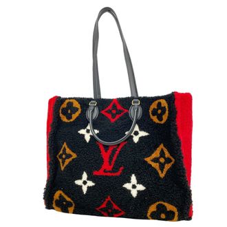 Louis Vuitton Black Red Color Tote Bag (Pre-Owned)