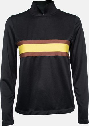 Ganni Ganni Black Striped Jersey Dubois Polo Top