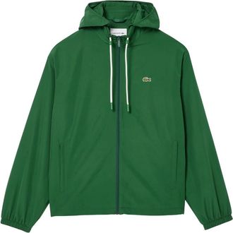 Lacoste Mens Detachable Hood Sports Jacket (L-XL) (Green)