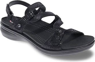 Revere Comfort Shoes Womens Miami Sandal In Black Lizard