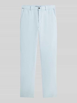 Tommy Hilfiger Regular Fit Leinenhose mit Logo-Stitching Modell Denton in Blau Melange, Gr&ouml;&szlig;e 31/32
