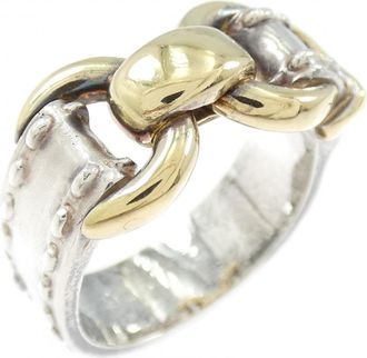 Herm&egrave;s Silver Silver 925 Band Ring (Pre-Owned)