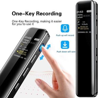 Trade Shop Trade Shop - Mini Registratore Vocale Audio Digitale 8gb Con Schermo Lcd Ricaricabile Q-lc501