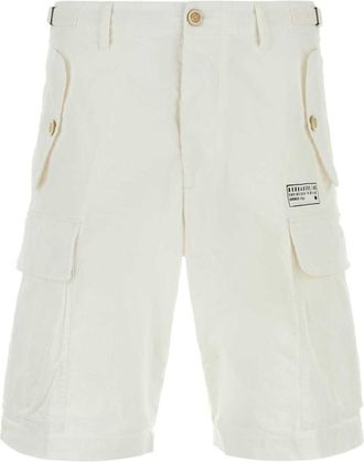 Dsquared2 White stretch cotton Utility bermuda shorts