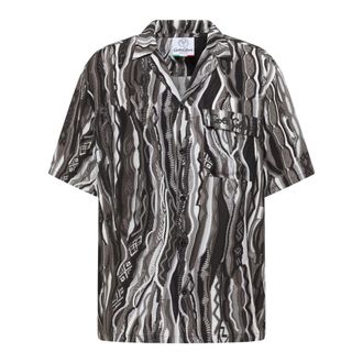 Carlo Colucci Blouses & Shirts - Heren - Korte mouwen Overhemden - Zwart - L - Overhemden
