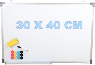 Trade Shop Trade Shop - Pizarra Magn&eacute;tica Con Estructura De Aluminio 30 X 40 Cm + 3 Rotuladores + 12 Imanes