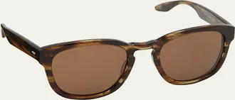 Barton Perreira Mens Nelson Keyhole-Bridge Round Sunglasses