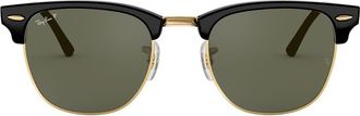 Ray-Ban 49mm Polarized Browline Sunglasses in Black/Crystal Green at Nordstrom