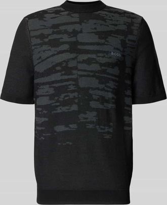 HUGO BOSS Regular Fit T-Shirt aus Viskose-Mix Modell KN_Globe TS in Black, Gr&ouml;&szlig;e XXXL