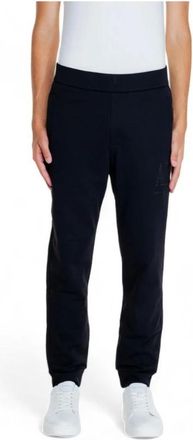 A|X Armani Exchange Straight Trousers, male, Black, Size: XS Black Cotton Logo Embroidered Sweatpants