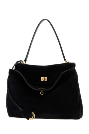Balenciaga Womens Black Suede Medium Rodeo Handbag Borse A Mano Bag